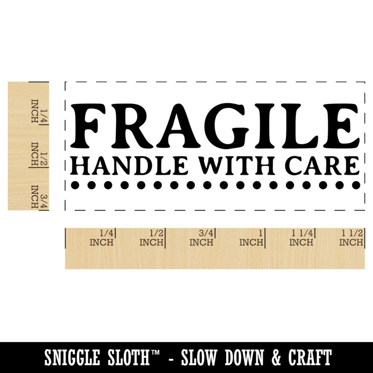 Fragile Handle With Care Dotted Line Label Box Self-Inking Rubber Stamp Ink Stamper for Business Office